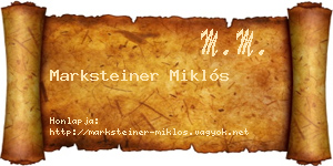 Marksteiner Miklós névjegykártya